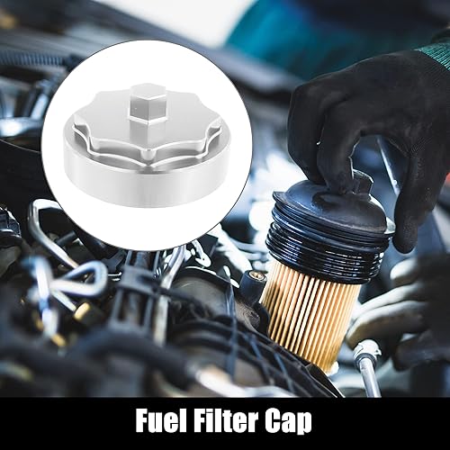 Miniatura 2 de X AUTOHAUX Cubierta de tapa de carcasa de filtro de combustible de aluminio para Dodge para Ram 2500 3500 4500 5500 6.7L motor diesel 2010-2020 tono