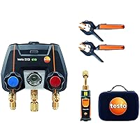 Vista 7 de Testo 550i Kit I Colector digital operado por aplicación, 2 x 605i Termohigigrómetro y 2 x 115i Termómetro de abrazadera de tubo para aire