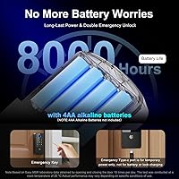 Vista 8 de Cerradura inteligente, cerradura de puerta de entrada sin llave, cerradura inteligente de huellas dactilares, cerraduras inteligentes digitales