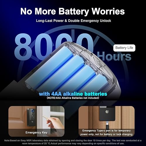 Miniatura 5 de Cerradura inteligente, cerradura de puerta de entrada sin llave, cerradura inteligente de huellas dactilares, cerraduras inteligentes digitales para