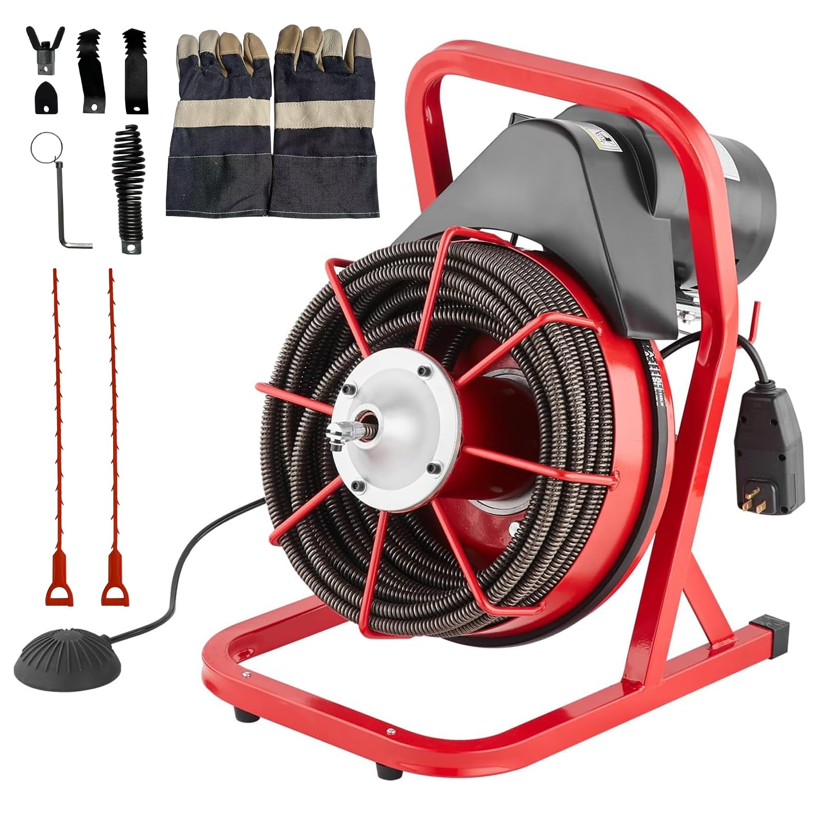 Photo 1 of **MISSING PARTS**
GarveeTech 75 ft x 1/2 in Drain Cleaner Machine, 400W Electric Drain Snake with 6 Cutters & Foot Switch for 1 in to 4 in Pipes, Heavy Duty Sewer Auger for Sinks, Toilets, Showers