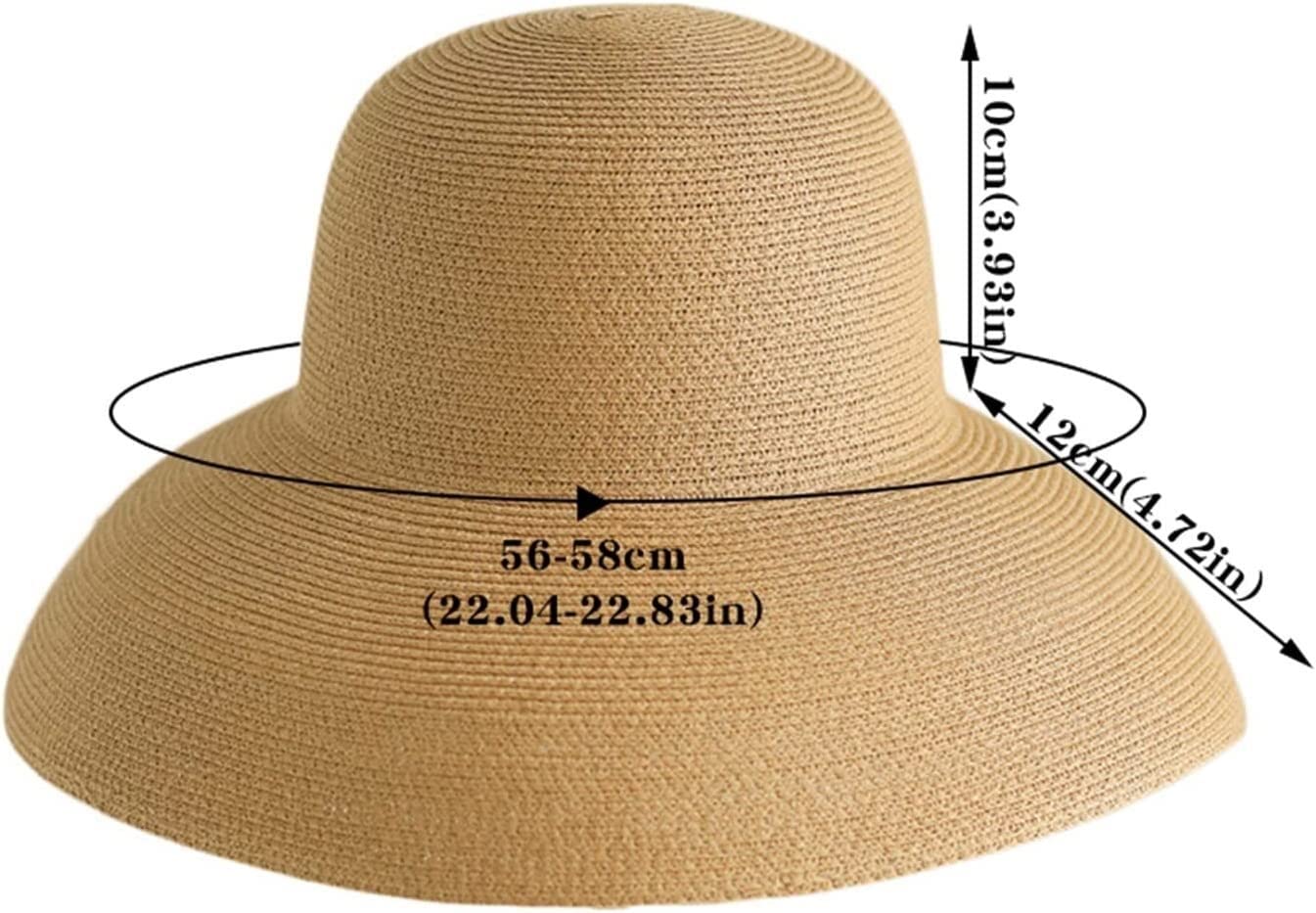 Sombrero de Playa Plegable, Sombrero De Paja Verano Elegante Sol ala Ancha Flexible para Mujer Playa Panamá Sombrero Playa Verano