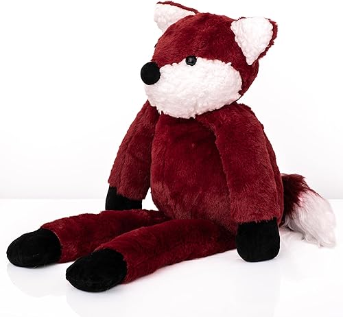 Fox Plushie BigBuddie - Animal de peluche de zorro súper suave de 24 pulgadas | Peluche grande abrazable con cuentas | Paquete de zorros con libro