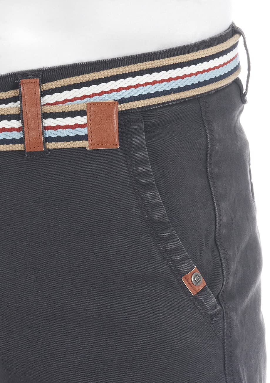 riverso RIVKlaas Pantalones Cortos Chinos Hombre Corte Regular Cinturón Bermuda Verano 98% Algodón W30-W42