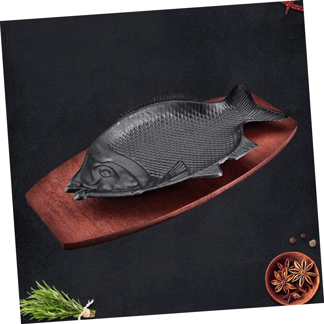 Alipis Plato De Pescado Parrilla De Hierro Bandeja para Cocinar Pescado para Barbacoas Familiares Plato Decorativo para Servir Comida