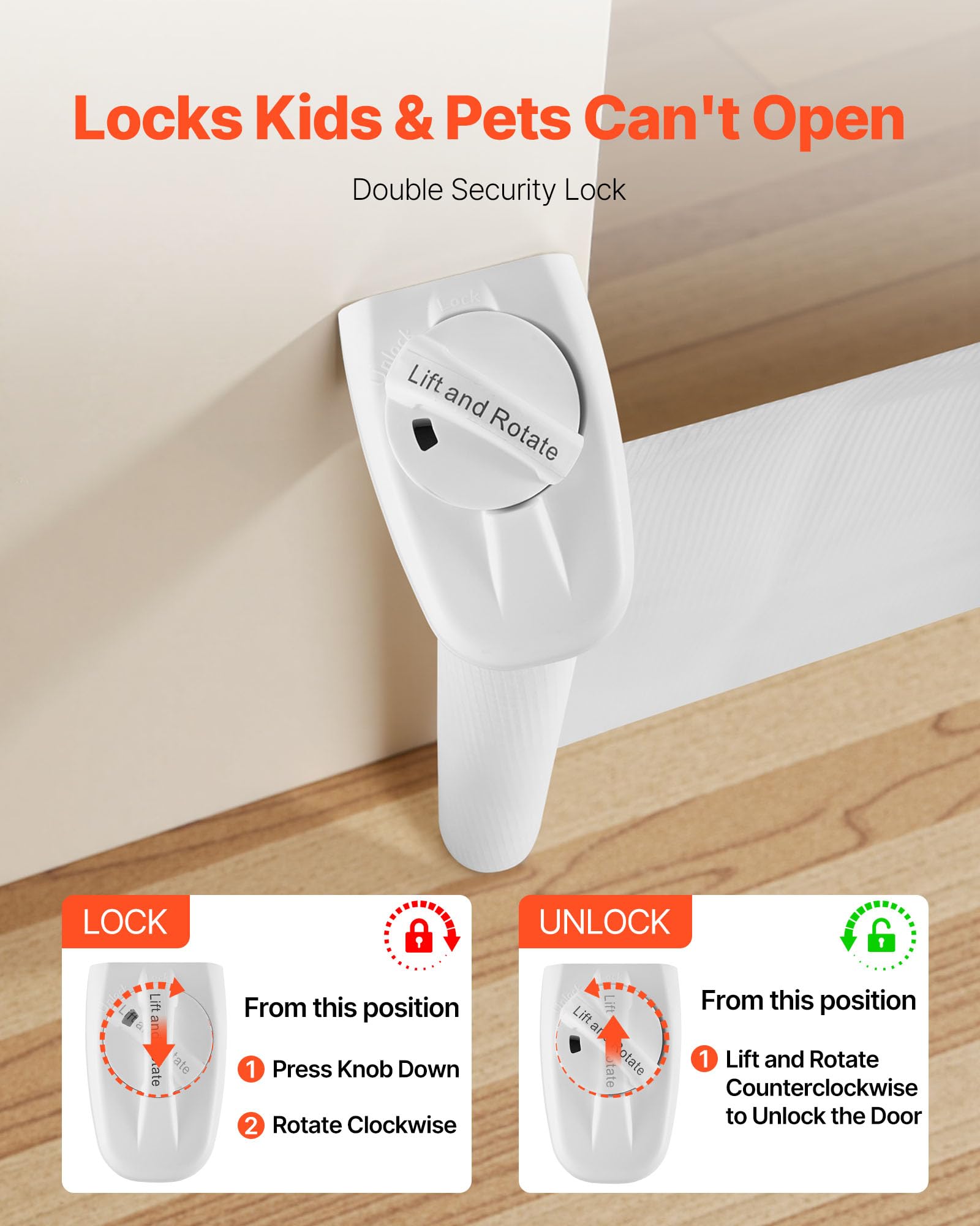VEVOR Cancelletto Retrattile, Installazione Interna 1450 mm di Larghezza, 980 mm di Altezza, con Strisce in Fibra di Vetro Rinforzata, Impedisce che Si Infilino, Cancelletto in Rete per Cani, Bianco