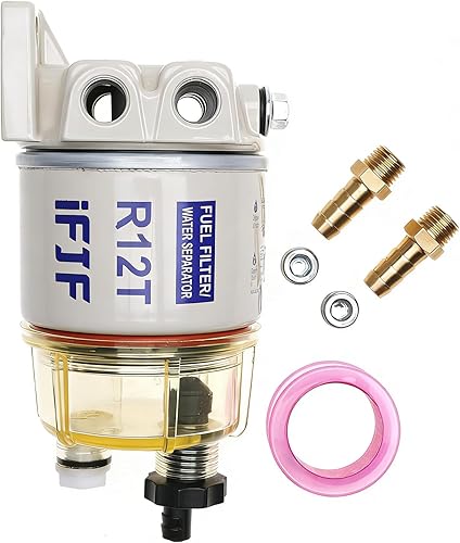 iFJF Separador de agua y combustible R12T Marine 120AT NPT ZG1/4-19 Piezas automotrices con accesorio - Filtro combinado completo para motor diesel