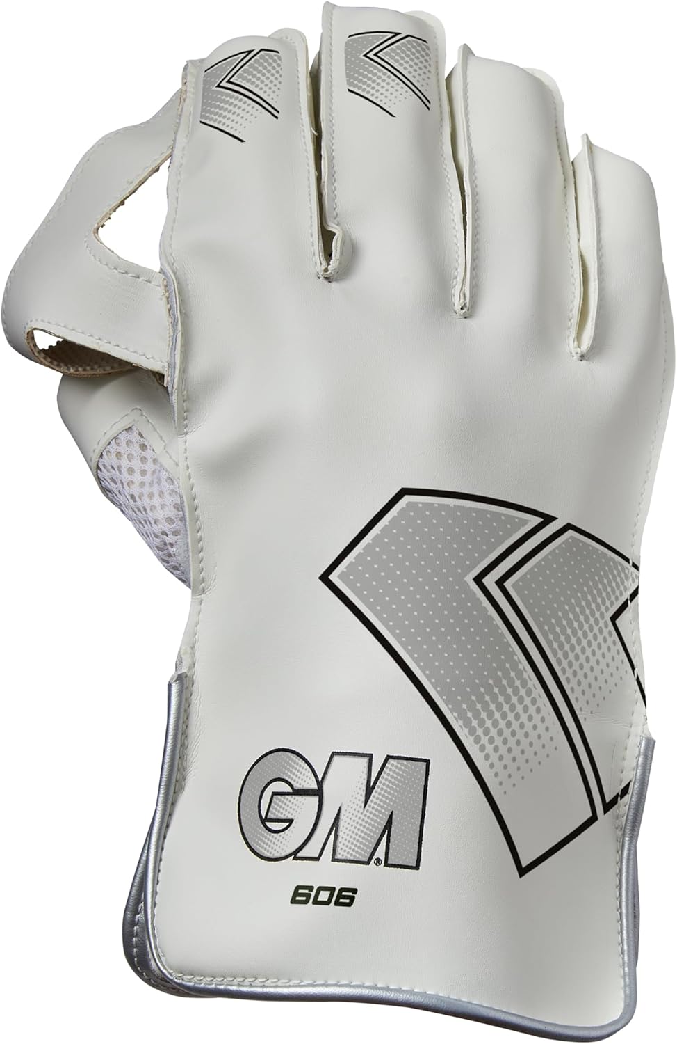 Gunn & Moore GM Cricket 606 Premium Wicket Keeping Gloves - White Color, Adult Size