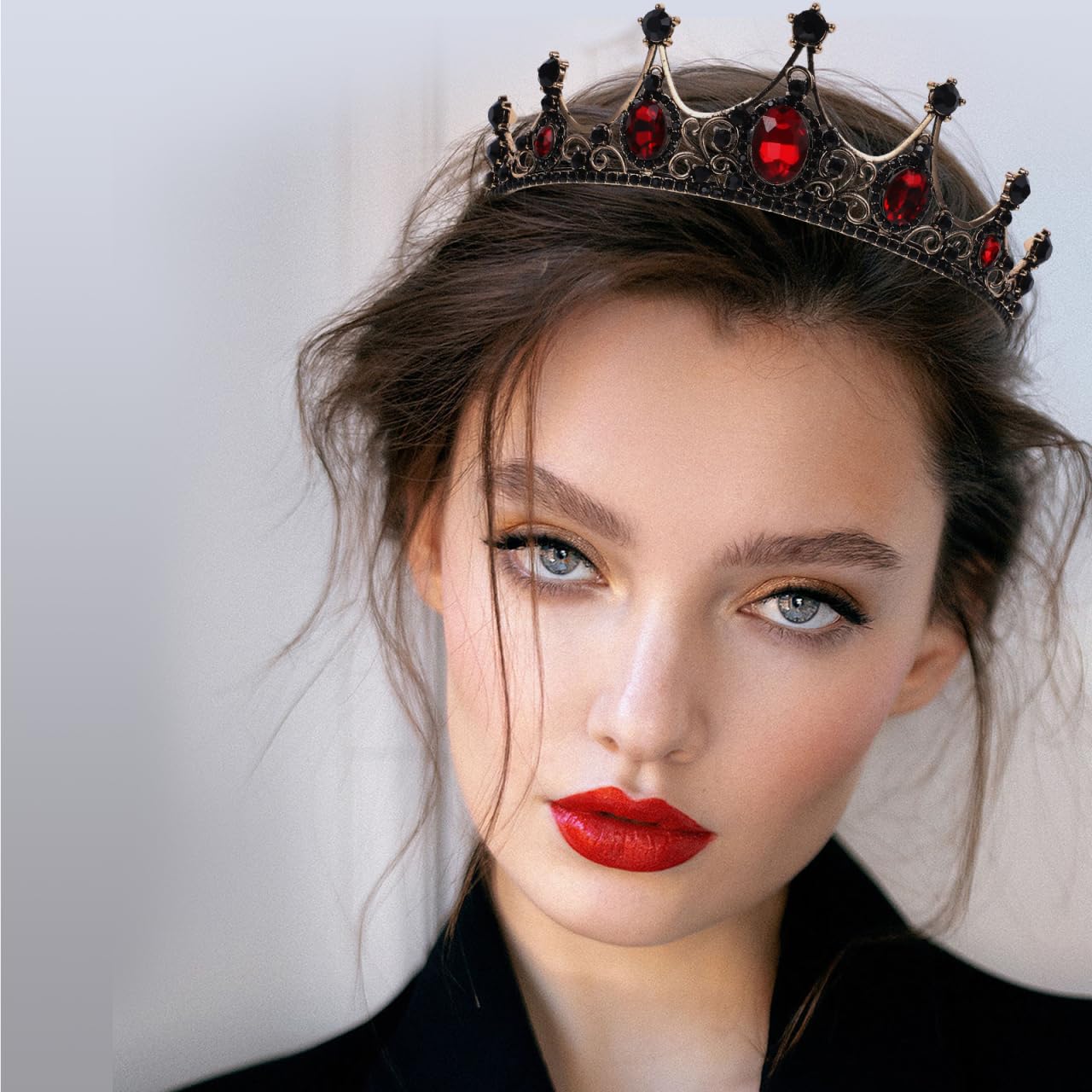 Baroque Bridal Crown 5.51 Inch Elegant Rhinestone Tiara Wedding Hair Piece for Brides Party Headdress and Renaissance Costume Accessories