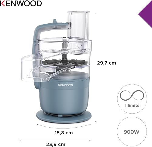 Kenwood MultiPro Compact Multifunction Robot with Express Serve, Stainless Steel Blade, Slicing and Grating Discs, Pulse Function, Storm Blue (FDP23.130GY) - 5
