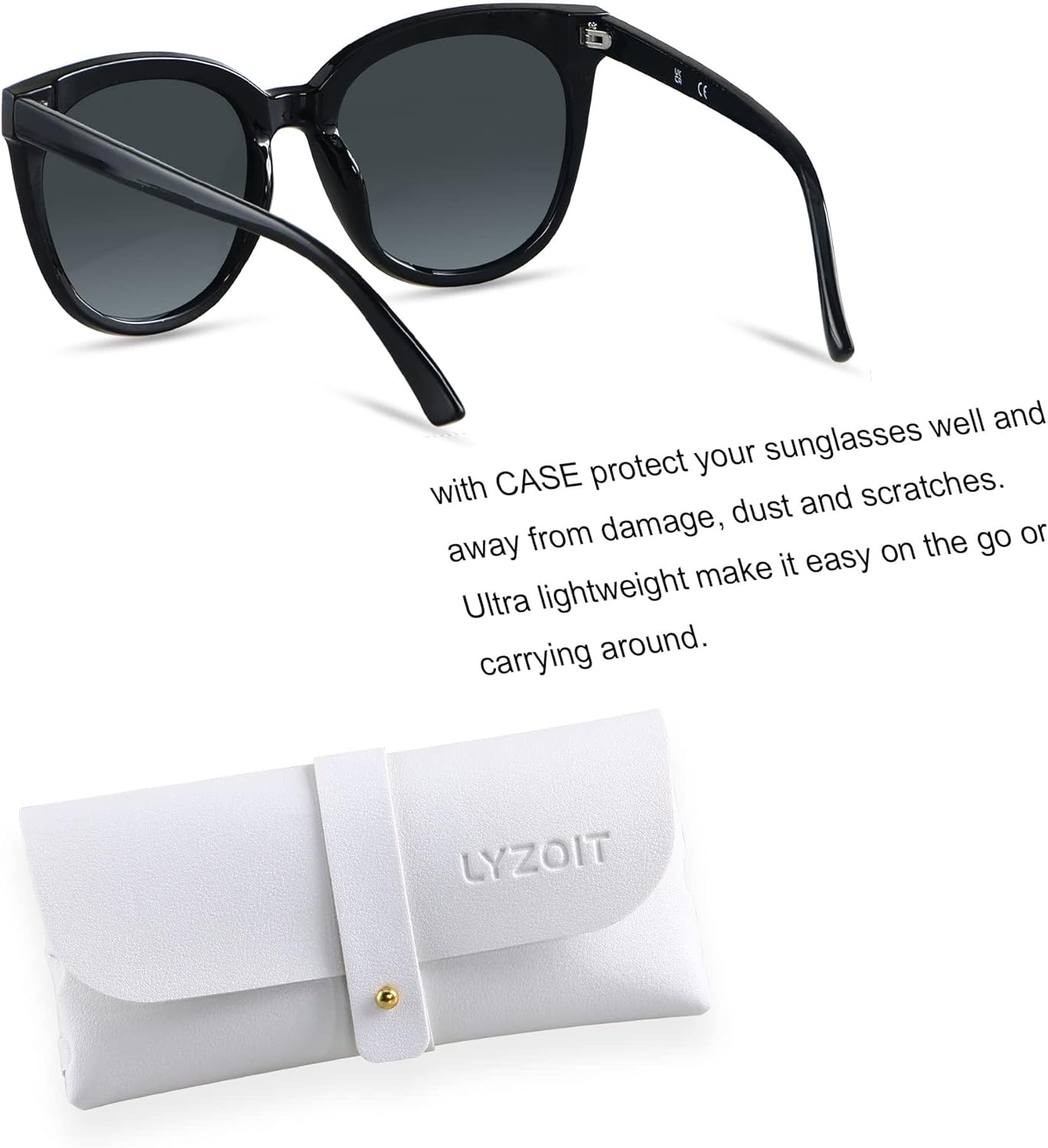 LYZOIT Oversized Cat Eye Sunglasses for Women Big Large Cateye Frame Shades 2 Pack Fashion Vintage Sun glasses - Image 2
