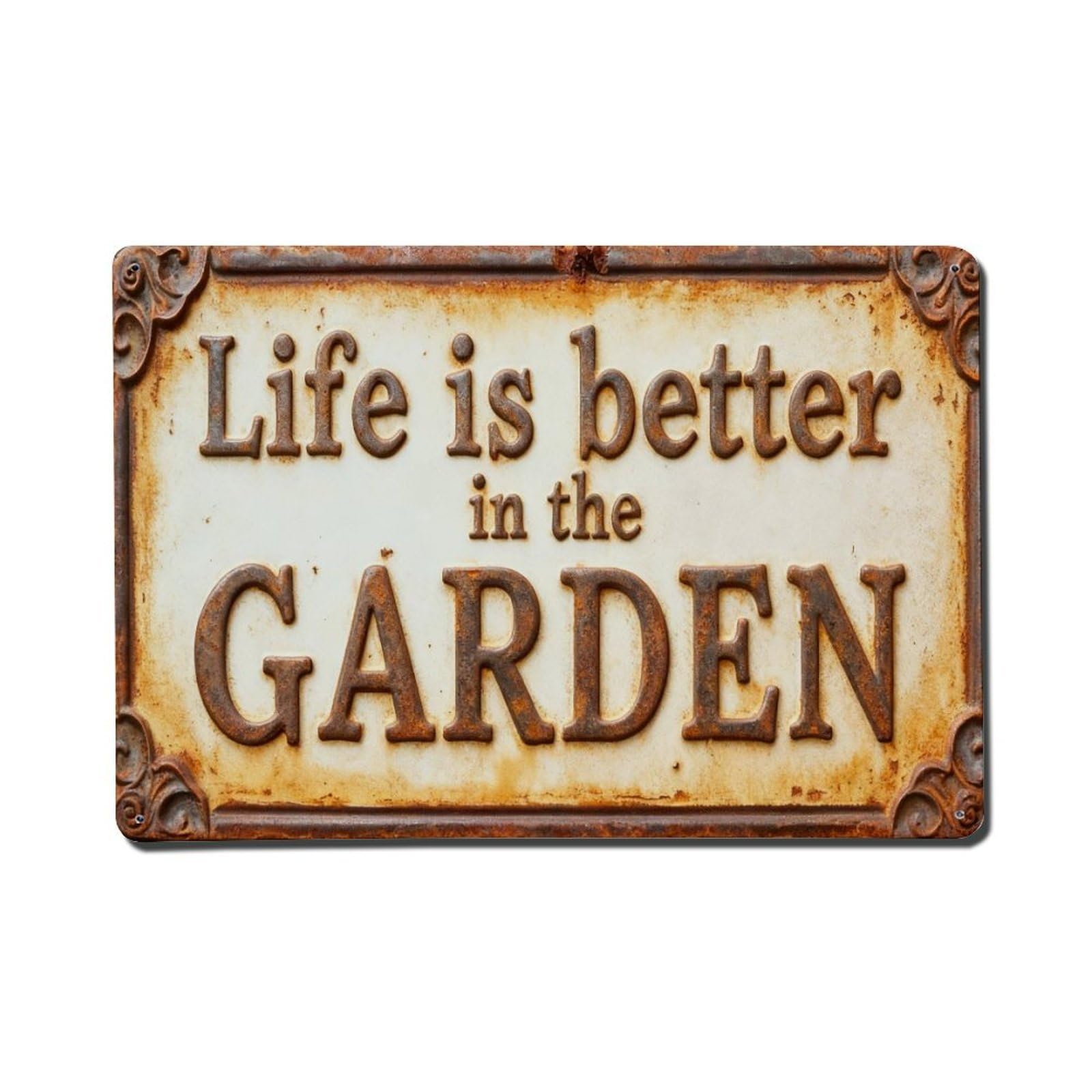 Iageret Vintage Life Is Better In The Garden Metal Tin Sign Retro Wall Decor, Bar Garage Cafe Kitchen Home Wall Art Poster Decoration 8X12inches