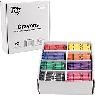 IDIY Wrapped Bulk Wax Crayons (Pre-Sorted 480 ct, 60 each of 8 colors) -ASTM Safety Tested, For Kids, Teachers, Art Classr...