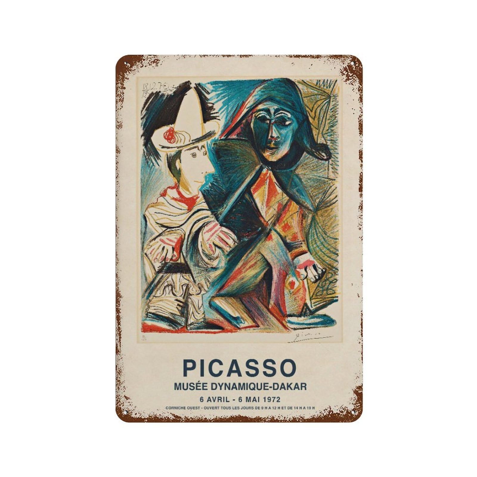 xiaoxiaoshen Pablo Picasso Exhibition Cubism Wall Decor Art Metal Tin Poster Modern Home Decor Art Home Bar Shop Decorations Vintage Sign 30x20cm