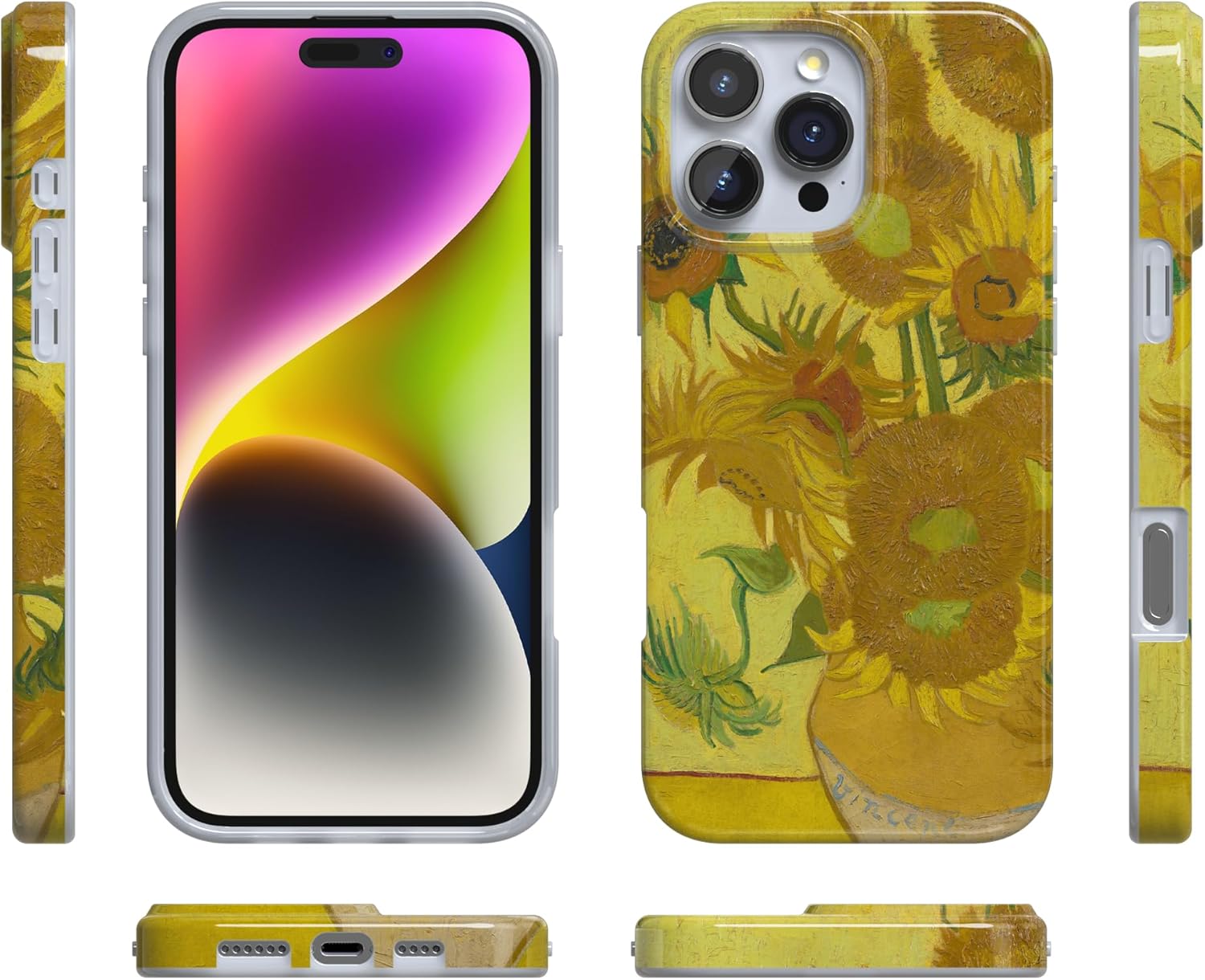 Casely iPhone 16 Pro Case | Van Gogh | Sunflowers Floral | Compatible with MagSafe | Classic Ultra Slim Design