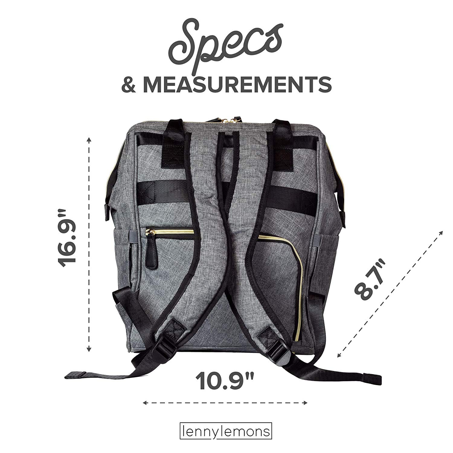 Yonune Multi-Function Diaper Travel Backpack Bag Maternity Baby Changing Bags, Large Capacity, Waterproof and Stylish for Moms and Dads on The Go Diaper Organizer (Grey)