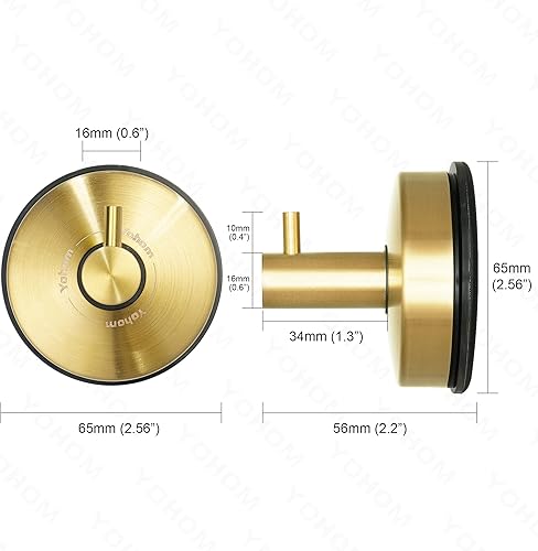 Miniatura 6 de YOHOM Ganchos de ventosa para ducha, toallero dorado de acero inoxidable al vacío para baño, gancho de ducha con succión, toallero de cocina,