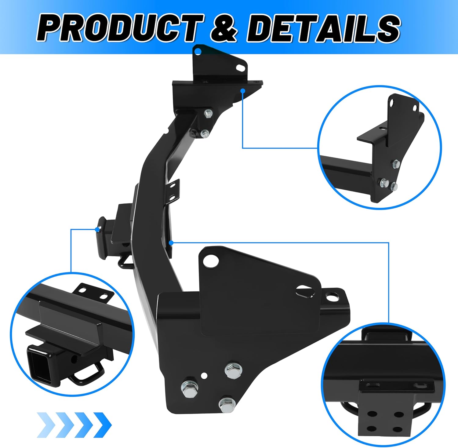 ECOTRIC Class 4 Trailer Hitch,2In Rear Tow Hitch Receiver, Compatible with 2015-2022 Chevy Chevrolet Colorado GMC Canyon 800/8,000lbs Capacity