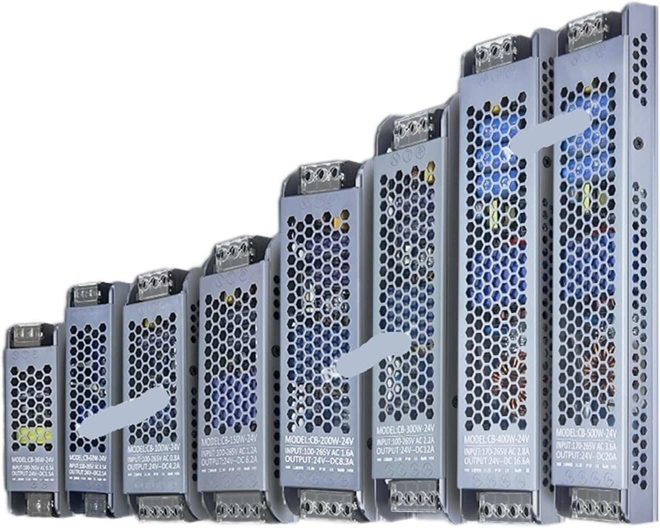 超薄型 LED 照明トランス DC 12V 24V 電源 60W 100W 150W 200W 300W 400W 500W LED