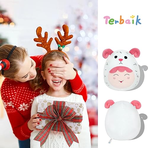 Miniatura 10 de Almohada suave de peluche de oveja para abrazar, 12 pulgadas, lindo peluche de cordero, juguete de peluche para niños, almohada de felpa de ovejas