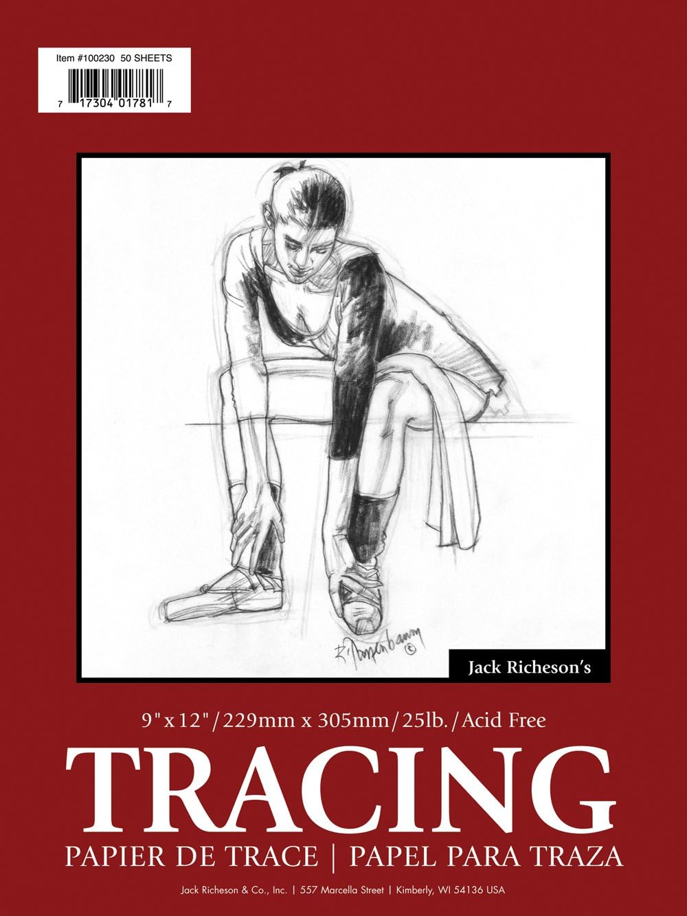 Jack Richeson 9-Inch-by-12-Inch Tracing Paper Pad, 50-Sheet