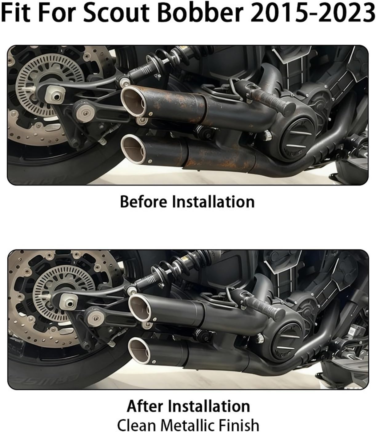 Motorcycle Accessories Slip-On Exhaust System Shorty GP Slip Ons Mufflers For Indian Scout For Bobber Sixty For Rogue Twenty 2015-2023