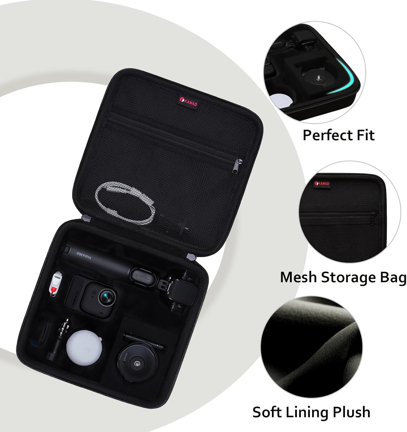 XANAD Hard Case for Insta360 GO Ultra/GO 3S / GO 3 Action Vlogging 4k Camera, Cases for Insta 360 GO Ultra Accessories, Black
