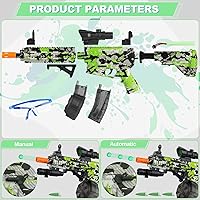 Vista 4 de Gel Splat Blaster automático, juguete eléctrico con gafas, verde