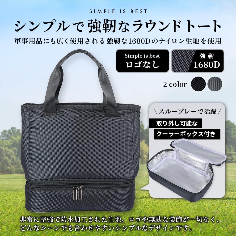 GINO Golf Round Tote Bag Round Pouch Cart Bag Golf Bag Strong Nylon