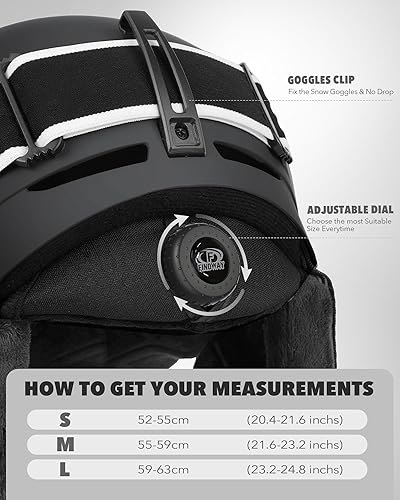 Miniatura 3 de Findway Juego de casco de esquí, casco de snowboard con gafas para adultos a prueba de golpes carcasa de ABS duradera de seguridad y carcasa