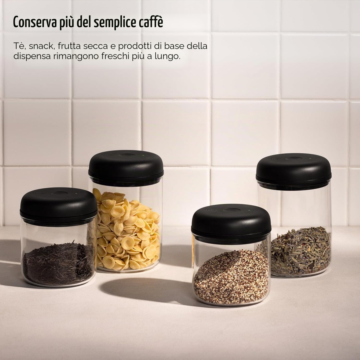 Fellow Atmos - Contenitore sottovuoto elettrico e contenitore, contenitori ermetici per caffè e alimenti, 0,7 litri, nero opaco