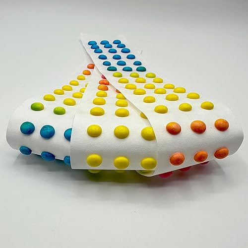 Miniatura 2 de Tiras de botones de caramelo, botones arcoíris en papel, aproximadamente 50 tiras de dulces vintage con sabor a frutas, caramelos arcoíris