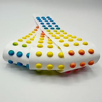 Candy Buttons Strips, Rainbow Buttons on Paper, Approximately 25 Strips of Fruit Flavor Vintage Dots Candies, Pastel Rainbow Candy Buttons on Paper Strips in Bulk