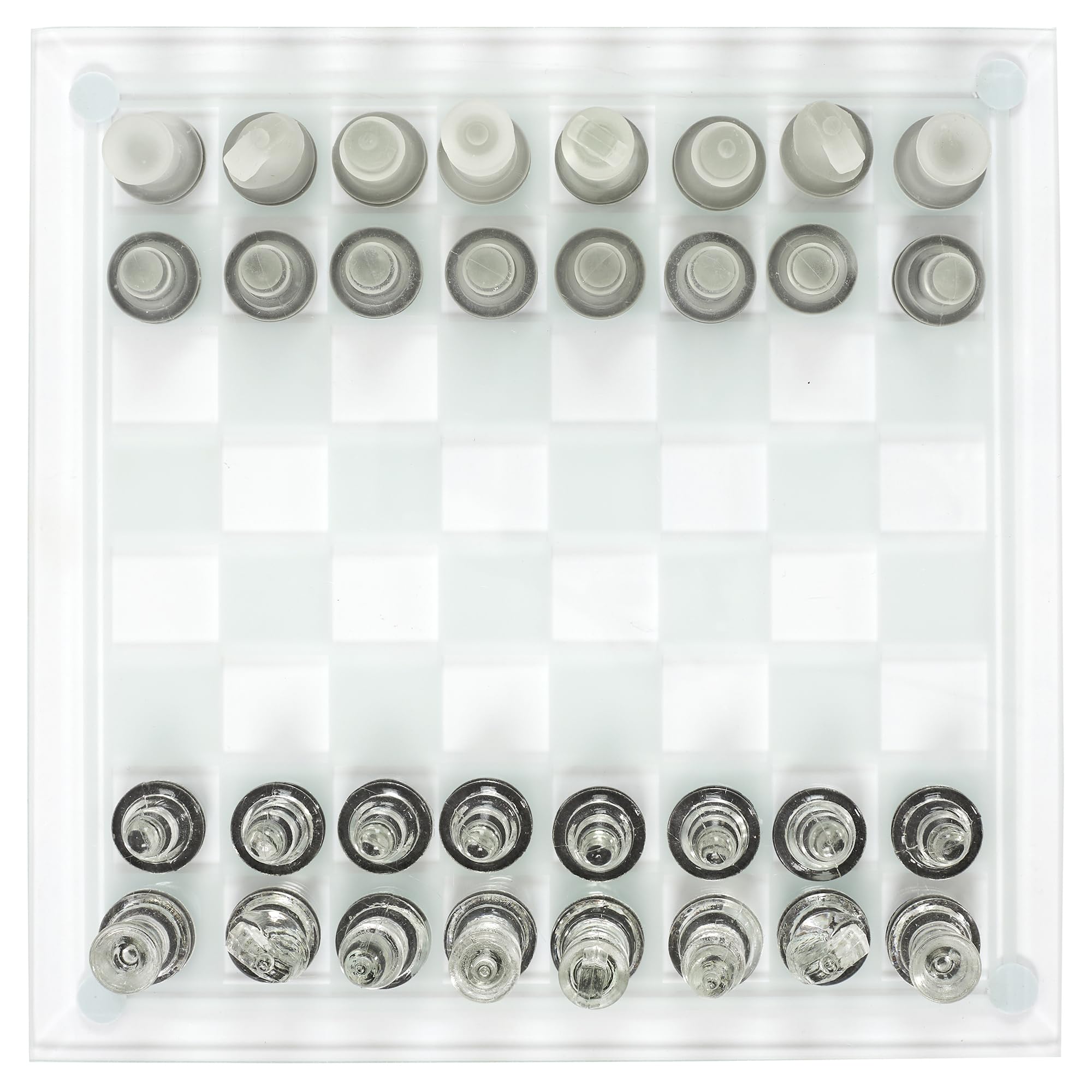 MISTER GADGet - MG3328 Jeu D'échecs en Verre Design Original - Format Pratique 25 x 25 cm - Divertissement et Cadeaux - Couleur Transparente - Taille L