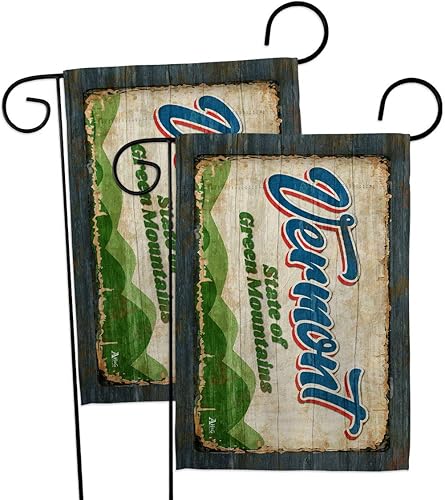 Vermont Vintage Garden Flags Pack Americana States USA American Territories Republic Country Particular Area Applique Small Decorative Gift Yard