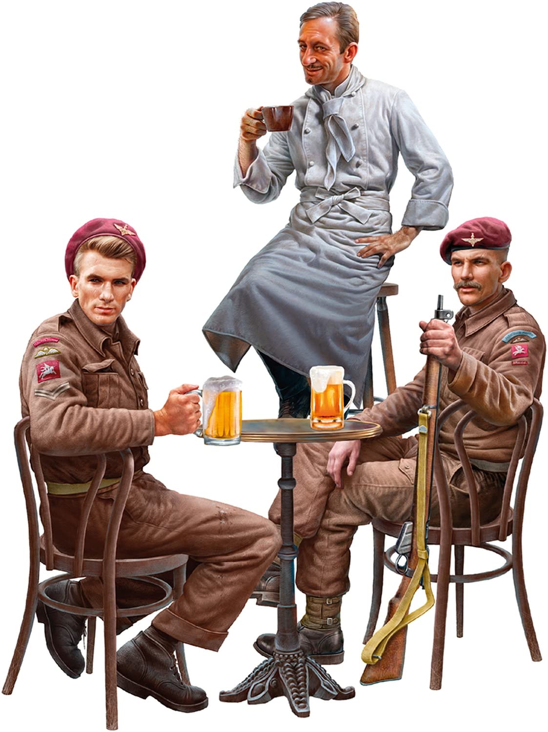 Miniart 1:35 - British Soldiers in Cafe, Molded Color