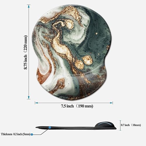 Miniatura 179 de Alfombrilla para mouse con soporte de muñeca, almohadilla antideslizante para mouse para oficina, computadora, laptop y Mac, cómoda y ligera