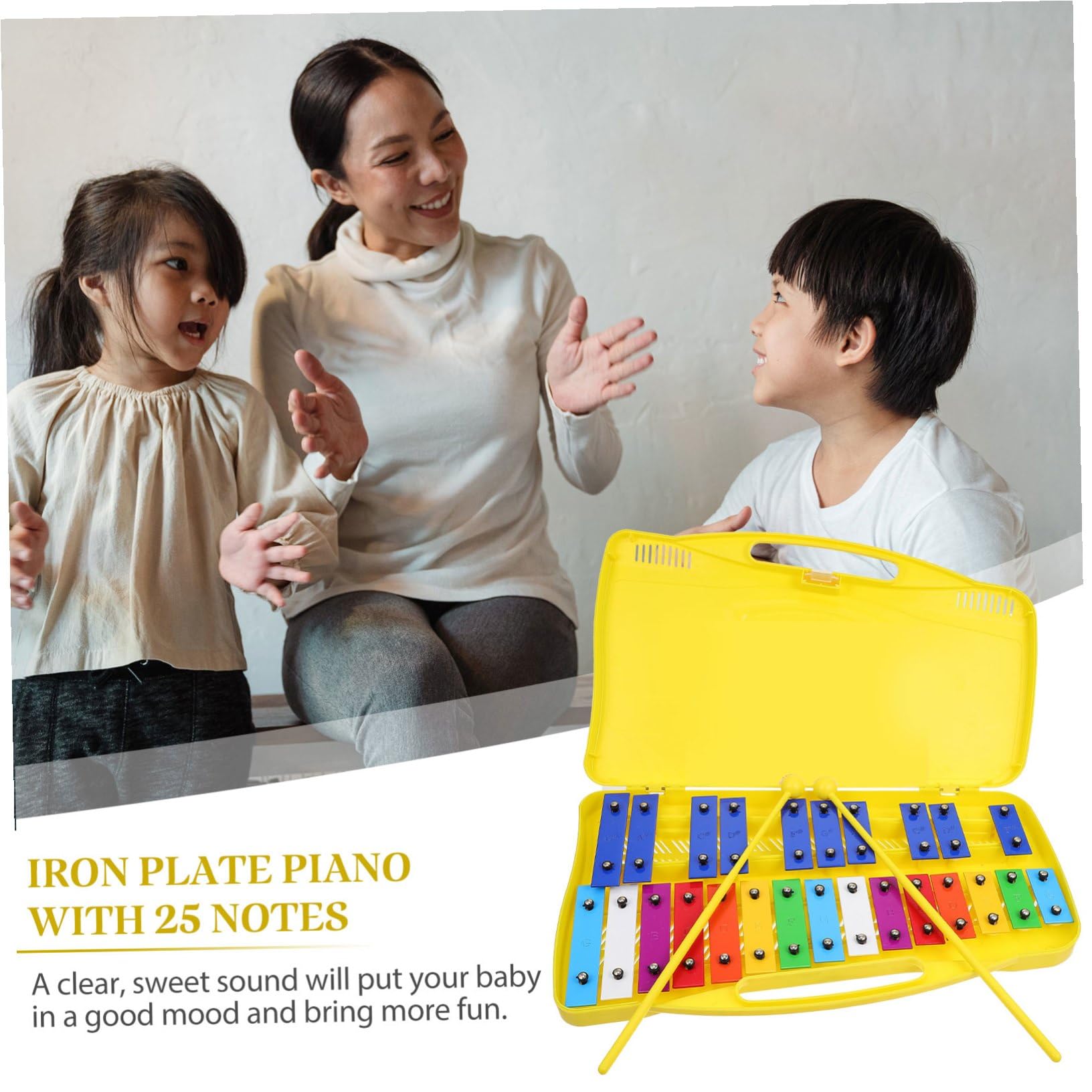 Instrumentos de Percusión para Niños con 25 Notas, Metalófono | 1 Set Azul, Placa de Hierro y Plástico, Superficie Lisa, Educación Temprana Infantil