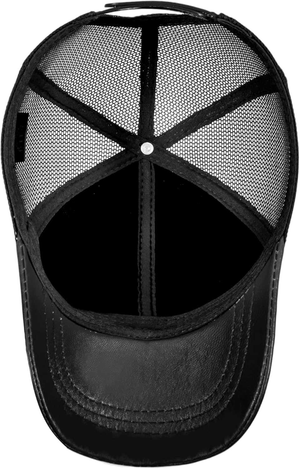 Leather and Mesh Hat – Lightweight, Breathable, Adjustable Cap, Sun Protection for Outdoor and Everyday Use