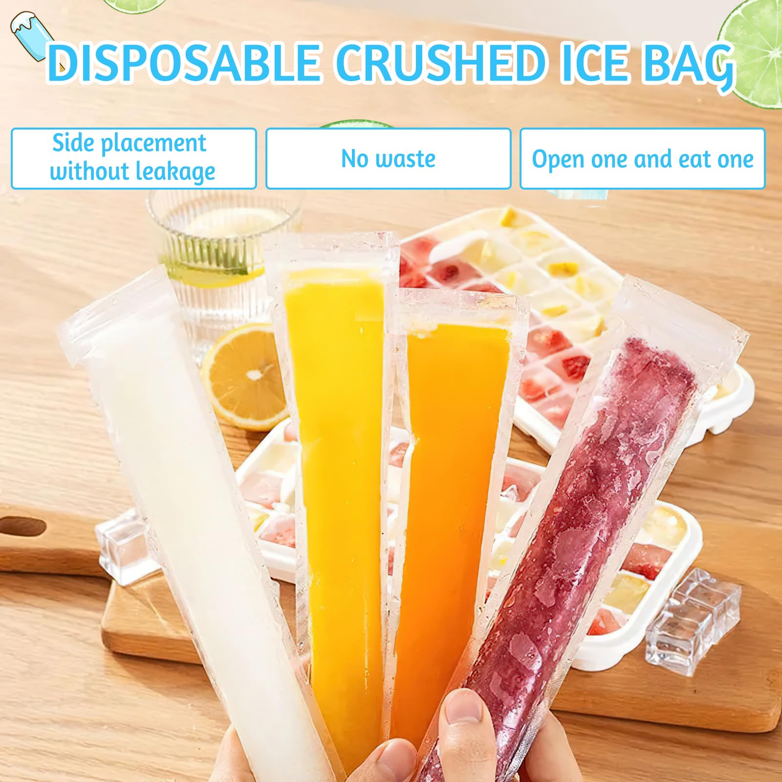 300 Stück Eis Am Stiel Beutel 5.5x28cm - BPA-frei Mit Trichter Für Hausgemachtes Eis