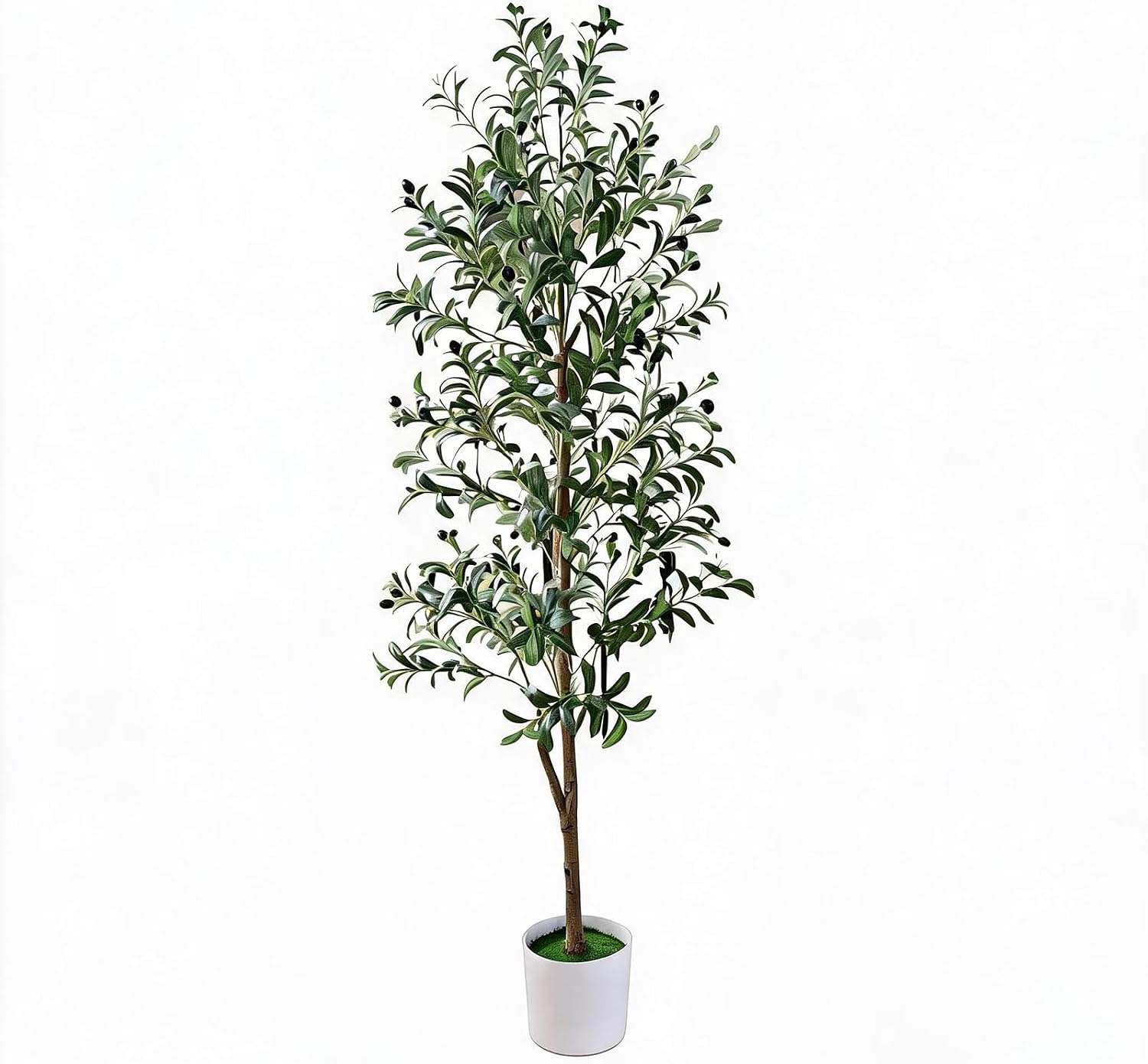 Olive Tree 6FT Artificial Olive Trees Indoor, Fake Olive Trees Faux Tree Plant with Pot Realistic Trunk, Branches, Leaves and Fruits,Indoor Floor Home Decor