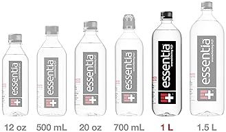Essentia Bottled Water, 1 Liter, Pack of 12 Bottles; 99.9% Pure, Infused with Electrolytes for a Smooth Taste, pH 9.5...