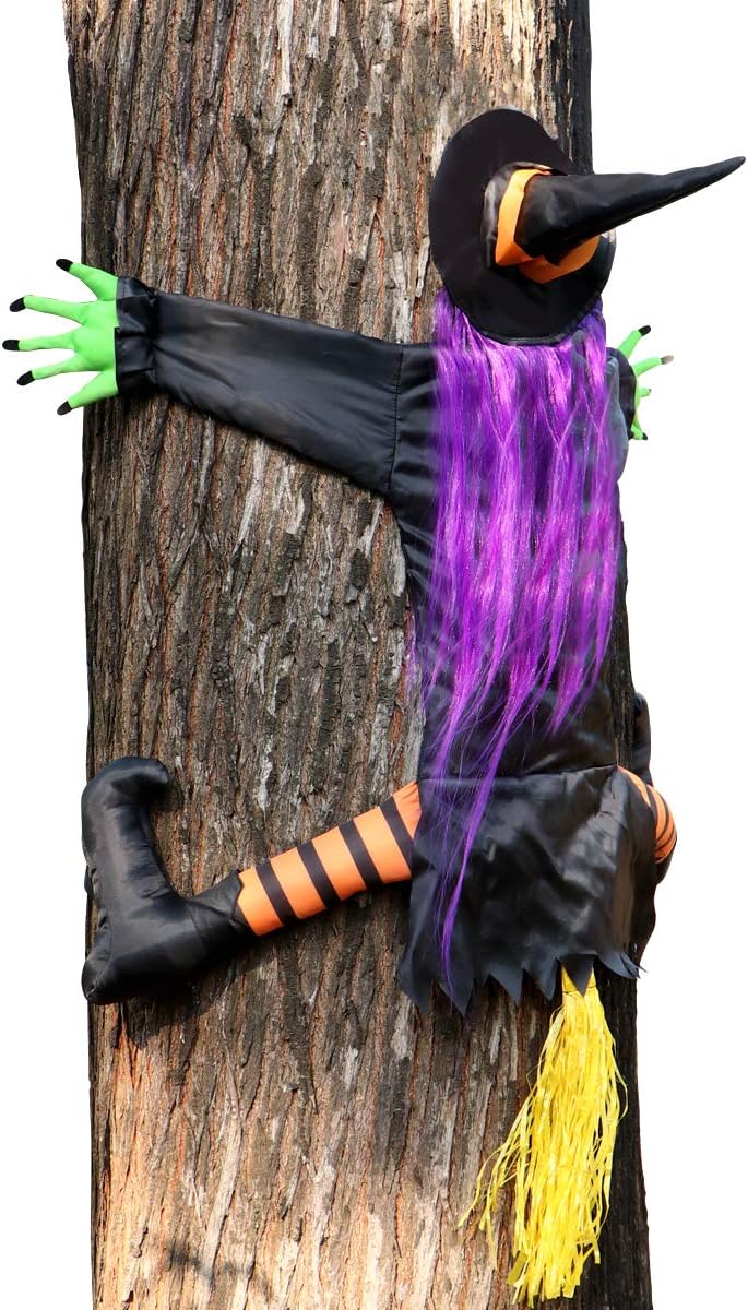 Y- STOP Halloween Decorations Hanging Crashing Witch
