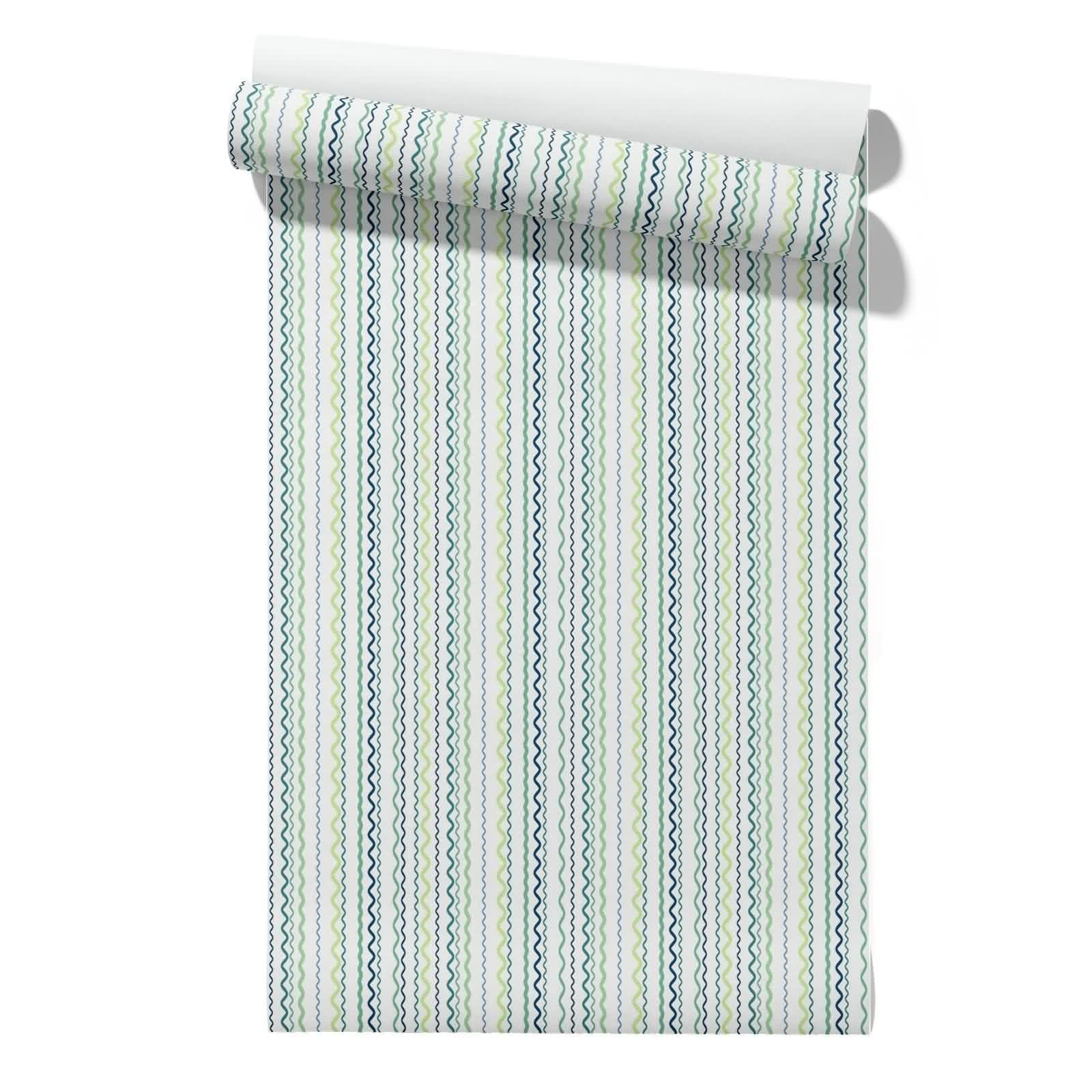 CEVAN Thick Vinyl Wallpaper Damp Covering Geometric Stripe Waves Modern Individuality 45x300cm