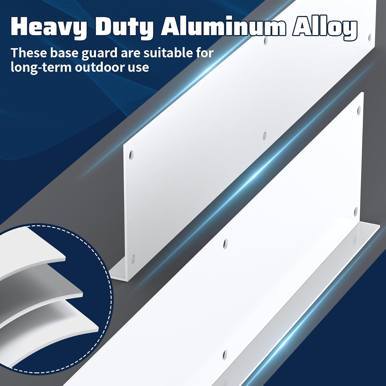 4 Pack Aluminum Alloy Base Guards for Vinyl Siding, 15-7/8" Length Metal Siding Base Guards, Protect Vinly Siding from Weed Whacking Damage, White