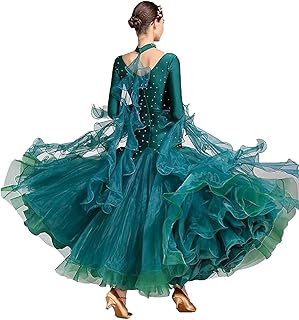 Flash Rhinestone Ballroom Dance Waltz Tango Standard Competition Dance Dress