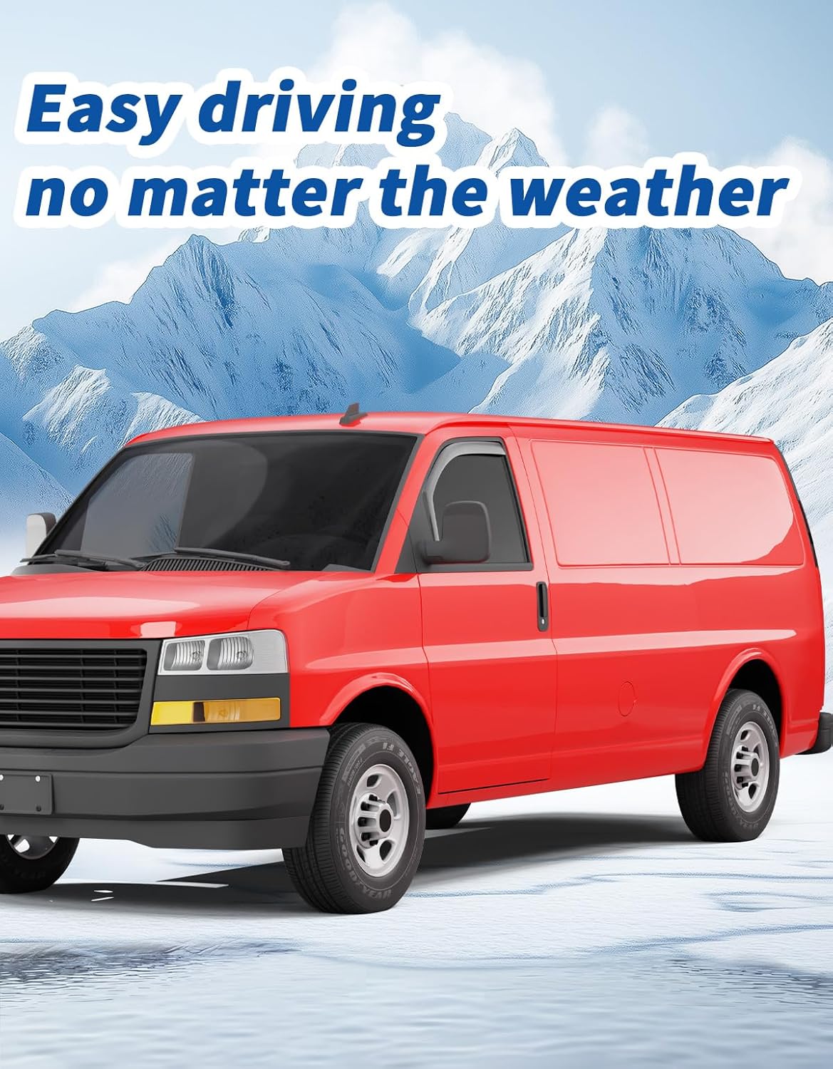 in-Channel Window Rain Guards Fit for Chevy Express Van 1996-2026/GMC Savana 1996-2026 Rain Guard Extra Durable Window Deflectors Window Vent Visors Shades Exterior Car Accessories-2pcs