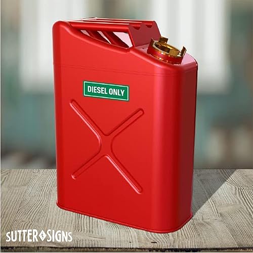 Miniatura 9 de Sutter Signs 6 calcomanías diésel y solo gasolina para tanque de combustible, calcomanías adhesivas resistentes a la intemperie para camiones,