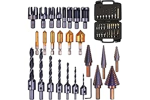 28-Pack Woodworking Chamfer Drilling Tools with Case