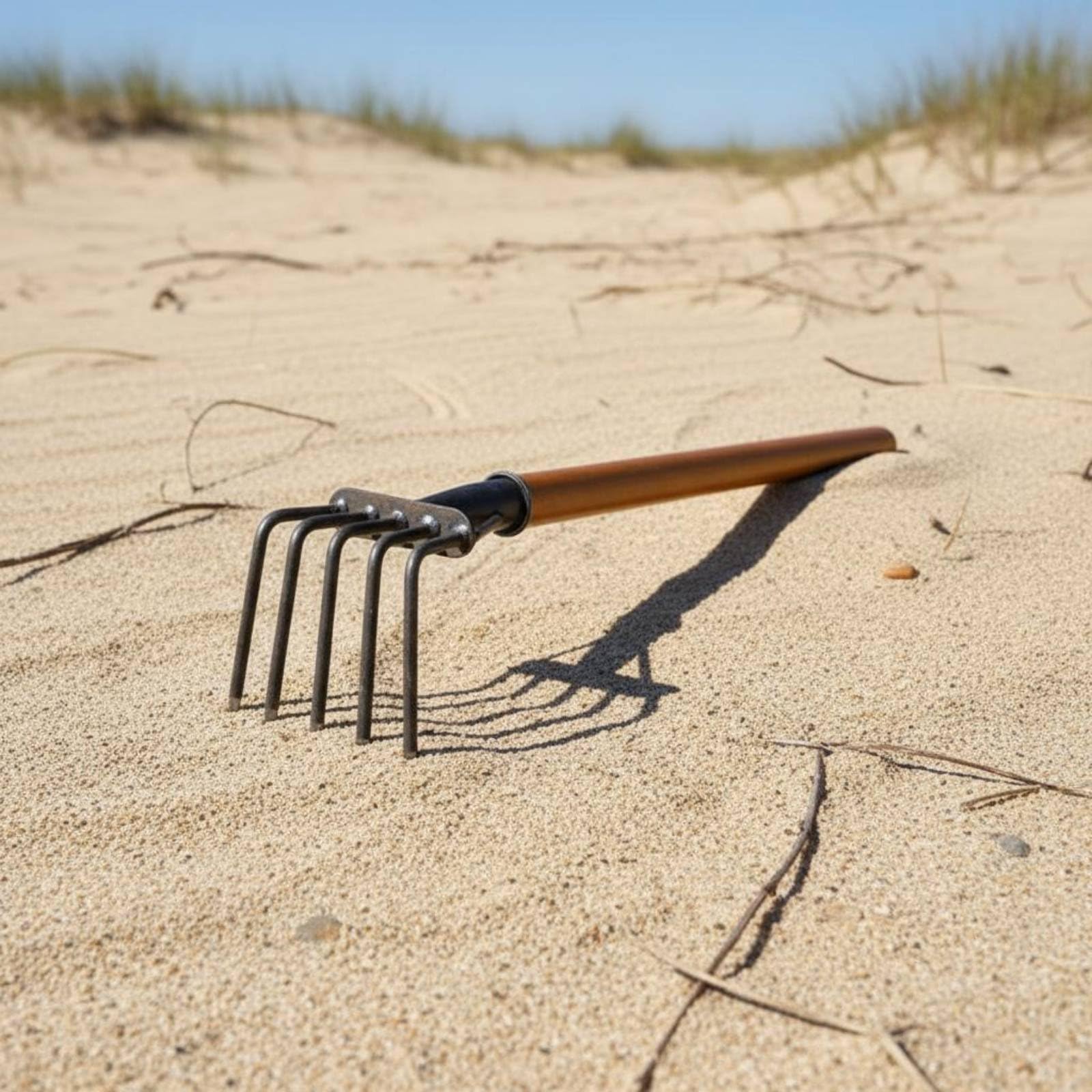 Rastrello per Vongole Rastrello Giardino Coltivatore Manuale Attrezzo Mano per Diserbo Aerazione Raccolta Arachidi di Mare Struttura Acciaio Legno , style to 2